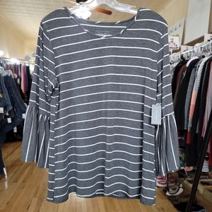 NWT Van Heusen Gray White Stripe